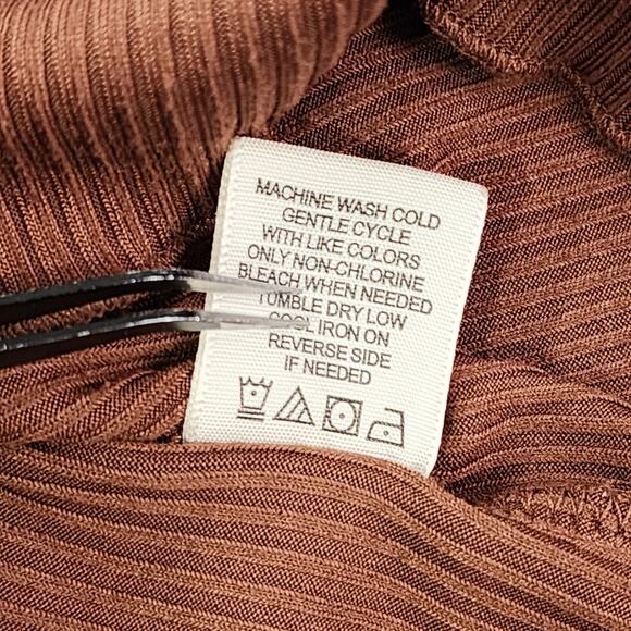 Ultra Flirt Dress Womens L Brown Ribbed Milkmaid Spaghetti Strap Bodycon Maxi - Picture 6 of 9